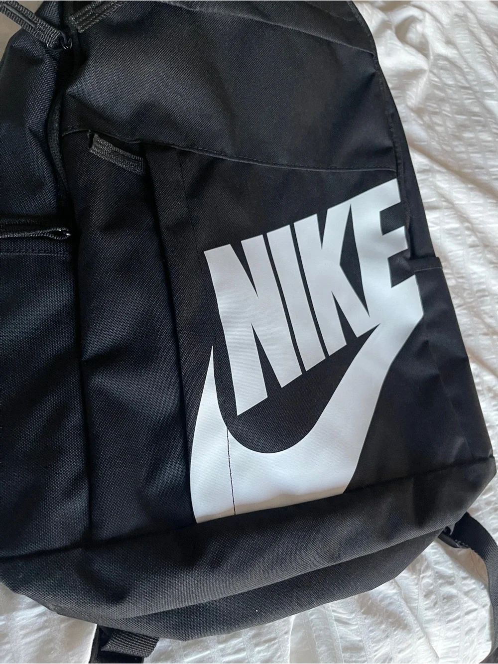 Nike Black Backpack with White Swoosh and Logo - Men's